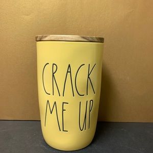 Rae Dunn brand new yellow CRACK ME UP Cellar